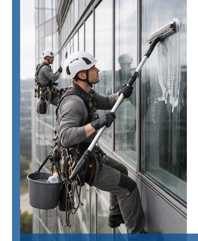 Высотная мойка сплошного остекления с выездом в Искитиме