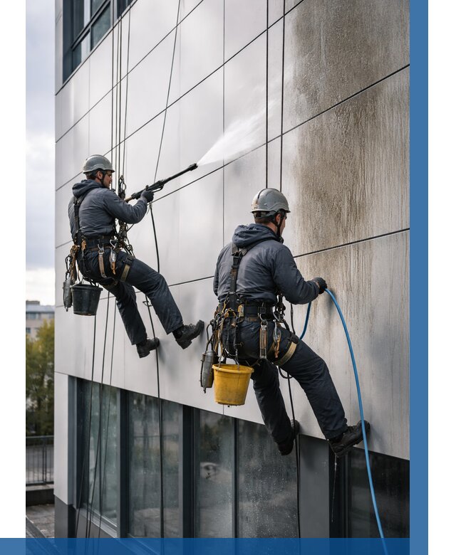 Мойка фасада из композита в Искитиме по цене от 306 р. | ВЫСОТНИК-Скм