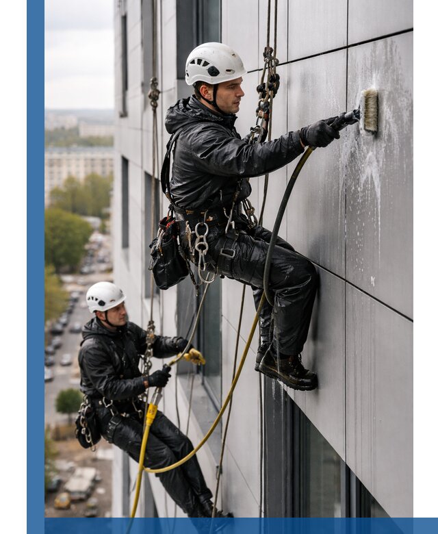 Профессиональная мойка фасада из композита в Искитиме