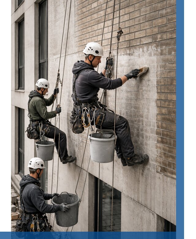 Удаление высолов с фасада в Искитиме от 255 р. | ВЫСОТНИК-Скм