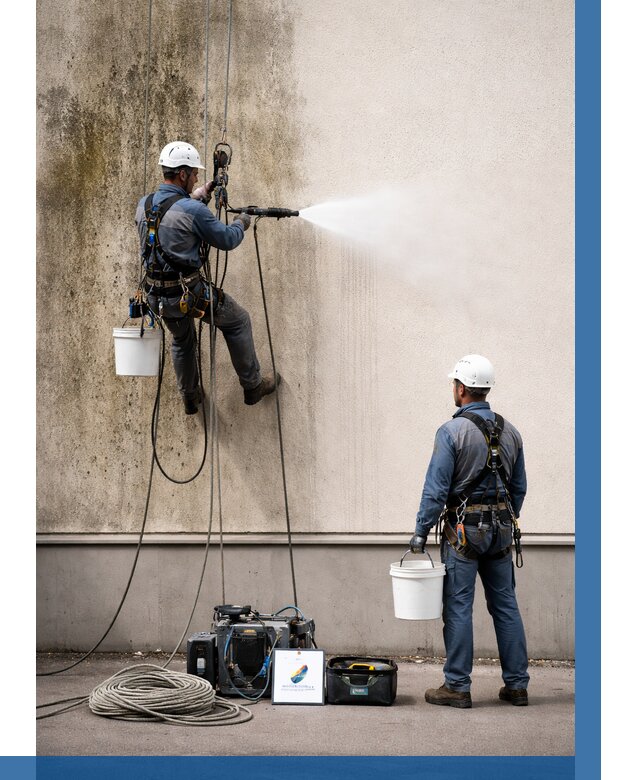 Очистка фасада от плесени в Искитиме от 306 р. | ВЫСОТНИК-Скм