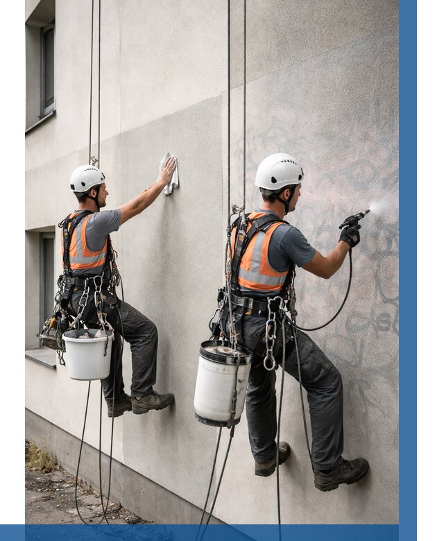 Антиграффити покрытие фасада в Искитиме от 612 р. | ВЫСОТНИК-Скм