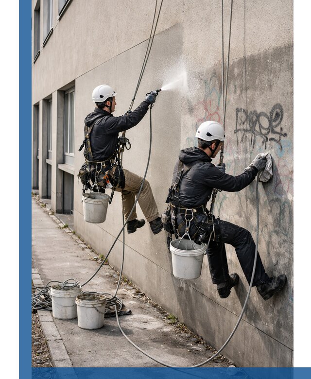 Антиграффити покрытие фасада с защитой от надписей в Искитиме