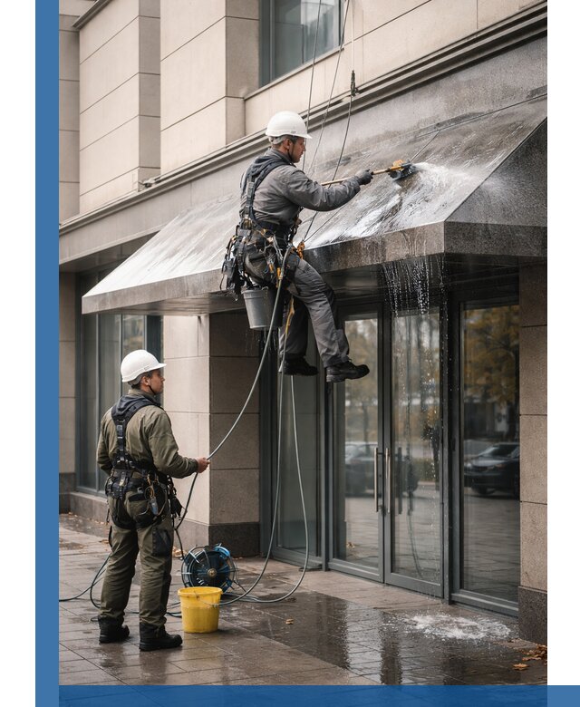 Профессиональная мойка козырьков и навесов в Искитиме