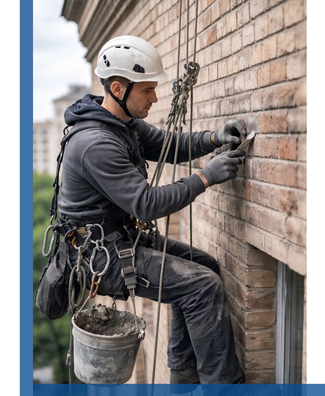 Качественный ремонт кирпичной кладки фасада в Искитиме с гарантией