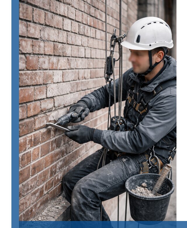 Расшивка кирпичных швов фасадов и стен, ремонт в Искитиме