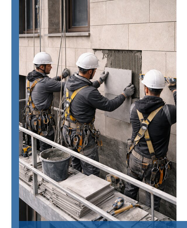 Ремонт облицовки фасада плиткой в Искитиме с гарантией