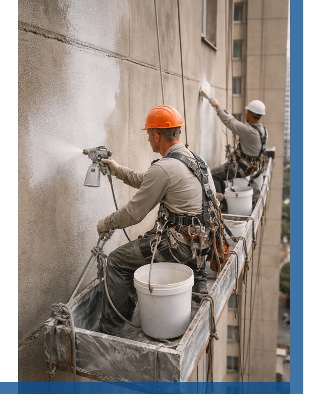 Грунтовка фасада на высоте в Искитиме от 122 р. | ВЫСОТНИК-Скм