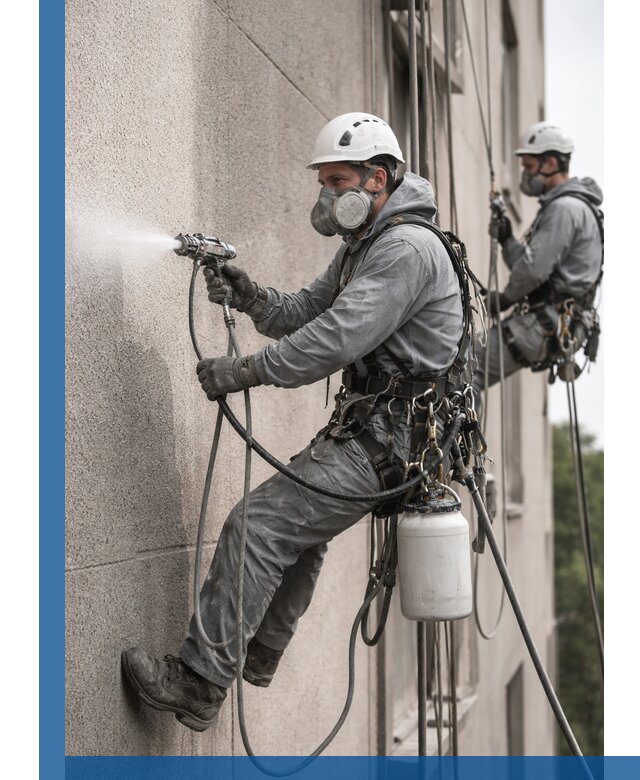 Безвоздушная покраска фасадов зданий в Искитиме профессионально