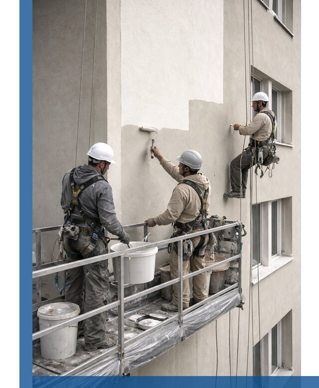 Покраска оштукатуренного фасада в Искитиме под ключ с гарантией