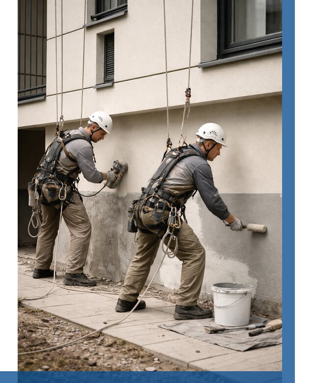 Окраска цоколя здания в Искитиме от 459 р. под ключ | ВЫСОТНИК-Скм