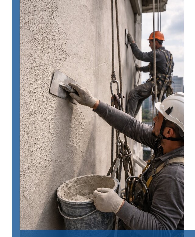 Декоративная штукатурка фасада с утеплением и защитой в Искитиме