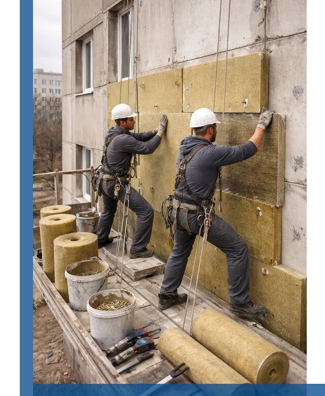 Утепление фасада минватой в Искитиме под ключ с гарантией