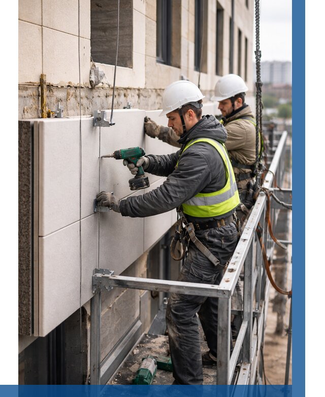 Монтаж фасадных термопанелей в Искитиме от 1529 р. | ВЫСОТНИК-Скм