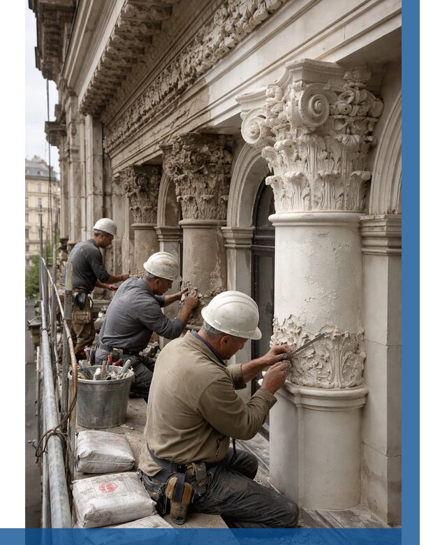 Реставрация фасадной лепнины в Искитиме от 2548 р. | ВЫСОТНИК-Скм