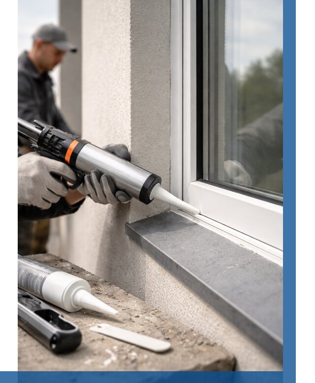 Герметизация монтажных швов окон в Искитиме от 662 р. | ВЫСОТНИК-Скм