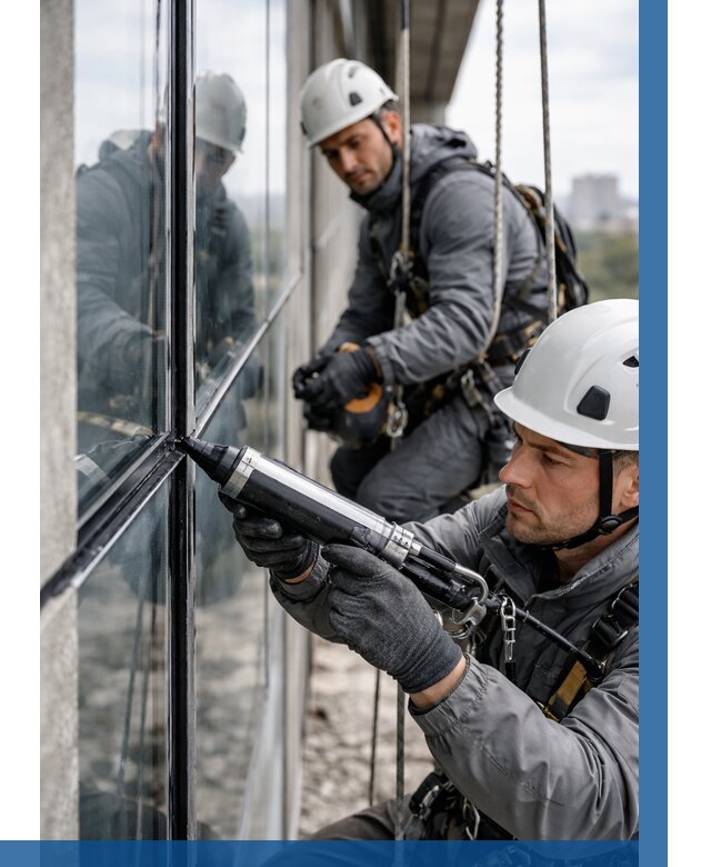 Герметизация витражных швов в Искитиме от 662 р. | ВЫСОТНИК-Скм