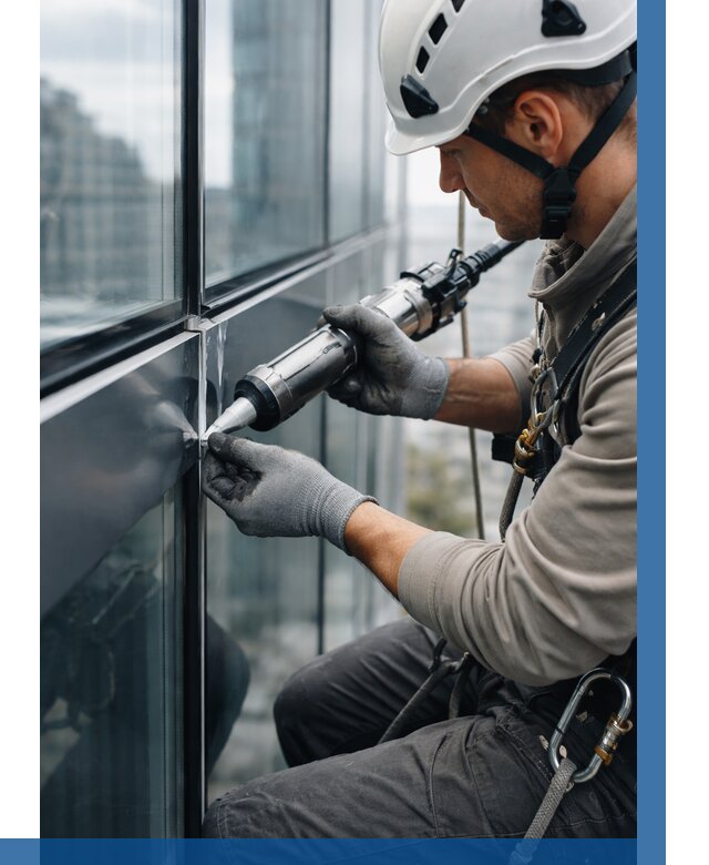 Герметизация стыков витража в Искитиме от 1223 р. | ВЫСОТНИК-Скм