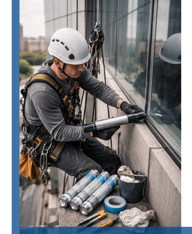 Герметизация стыков витража в Искитиме для герметичных фасадов