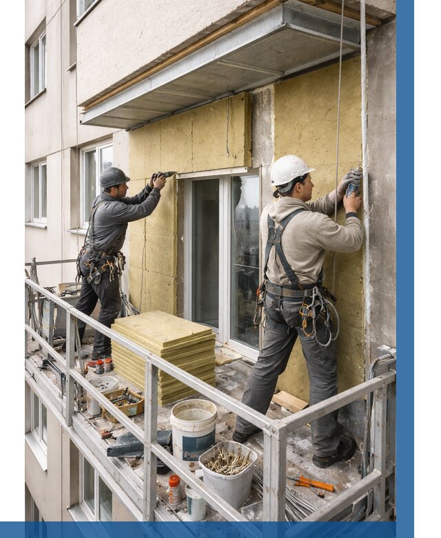 Утепление балкона снаружи в Искитиме от 1631 р. под ключ ВЫСОТНИК-Скм