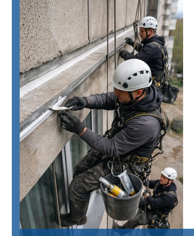 Герметизация примыкания балкона в Искитиме под ключ с гарантией