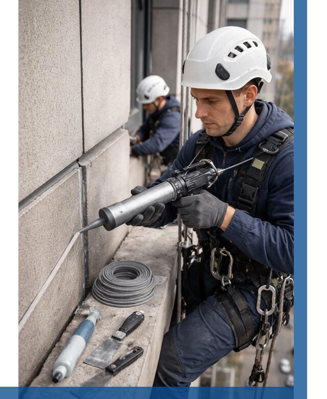 Герметизация деформационных швов фасада в Искитиме от 713 | ВЫСОТНИК-Скм