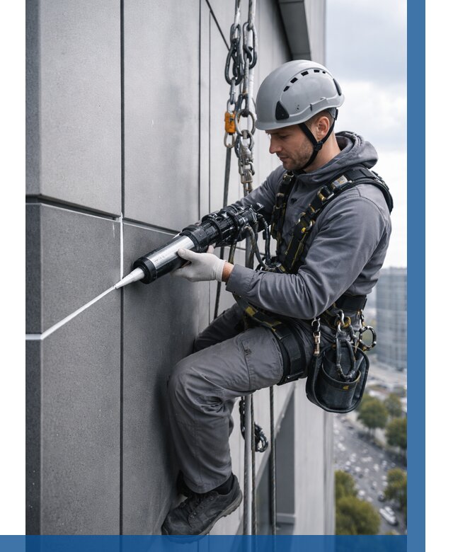 Герметизация стыков фасадных панелей в Искитиме от 6625 р.| ВЫСОТНИК-Скм