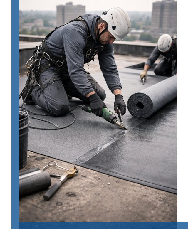 Ремонт мягкой кровли в Искитиме с выездом промальпинистов