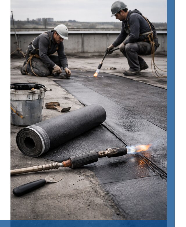 Ремонт рулонной кровли в Искитиме от 662 р. | ВЫСОТНИК-Скм