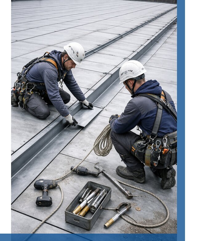 Ремонт фальцевой кровли в Искитиме от 713 р. | ВЫСОТНИК-Скм