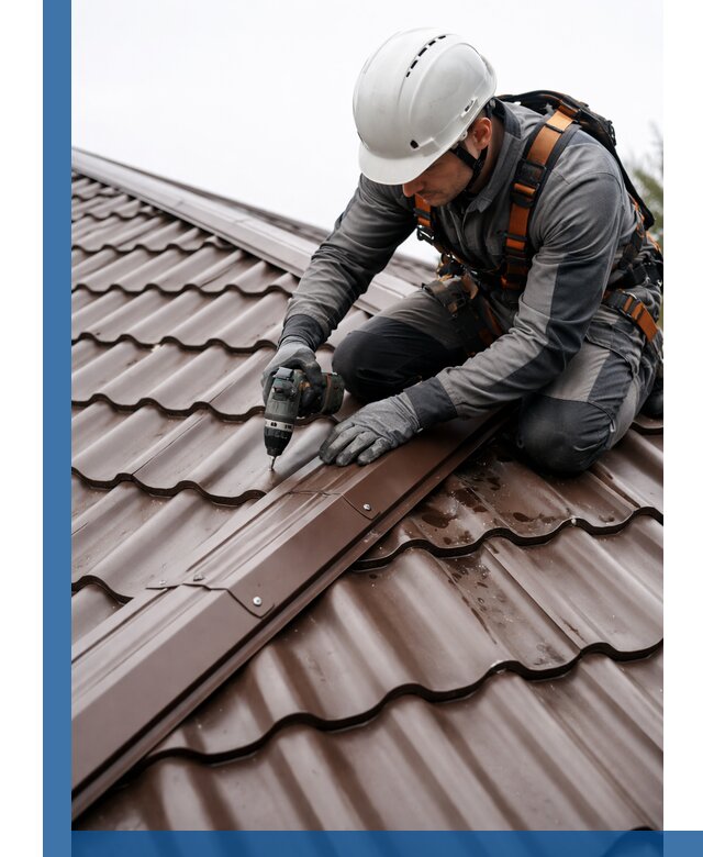 Ремонт металлочерепицы на крыше в Искитиме профессионально