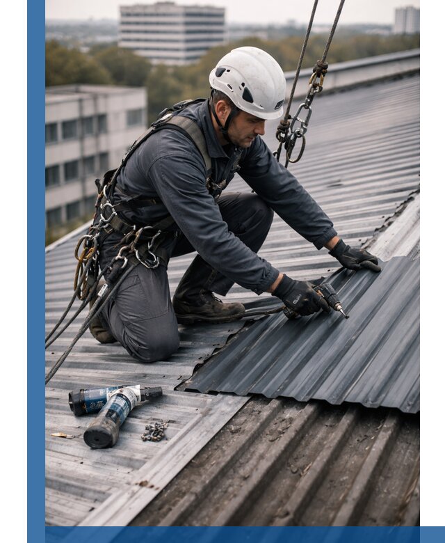 Ремонт профнастила на кровле в Искитиме, работы под ключ