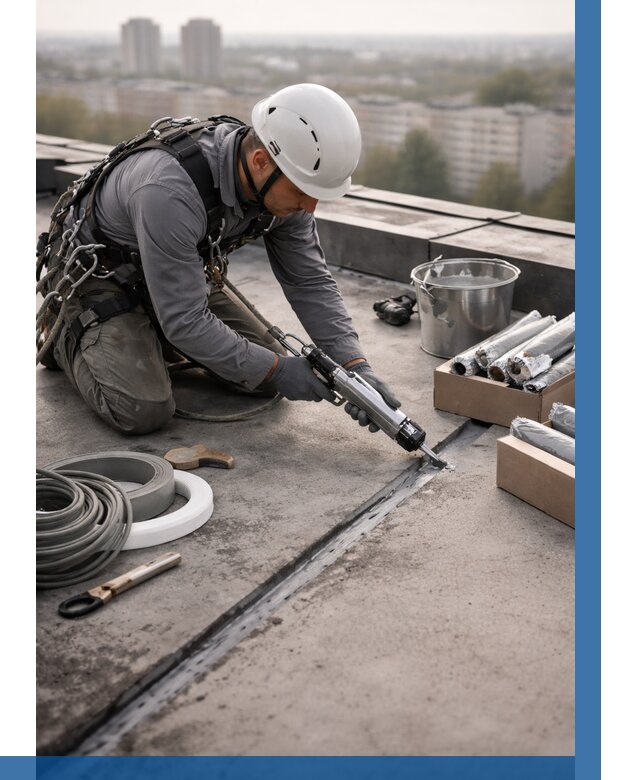 Герметизация швов кровли в Искитиме от 459 р./м2 | ВЫСОТНИК-Скм