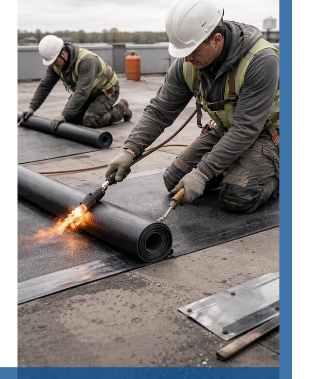 Монтаж наплавляемой кровли в Искитиме от 866 р. — ВЫСОТНИК-Скм