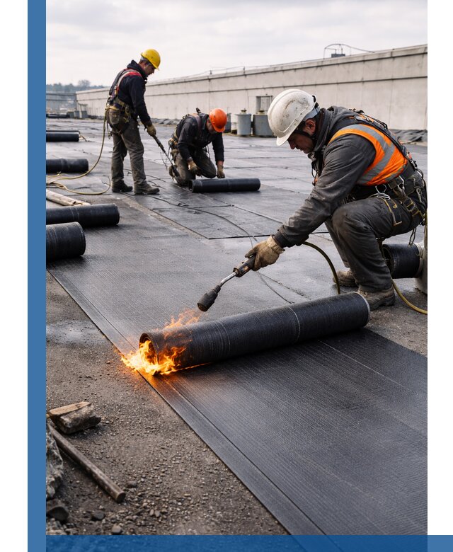 Монтаж наплавляемой кровли в Искитиме профессионально