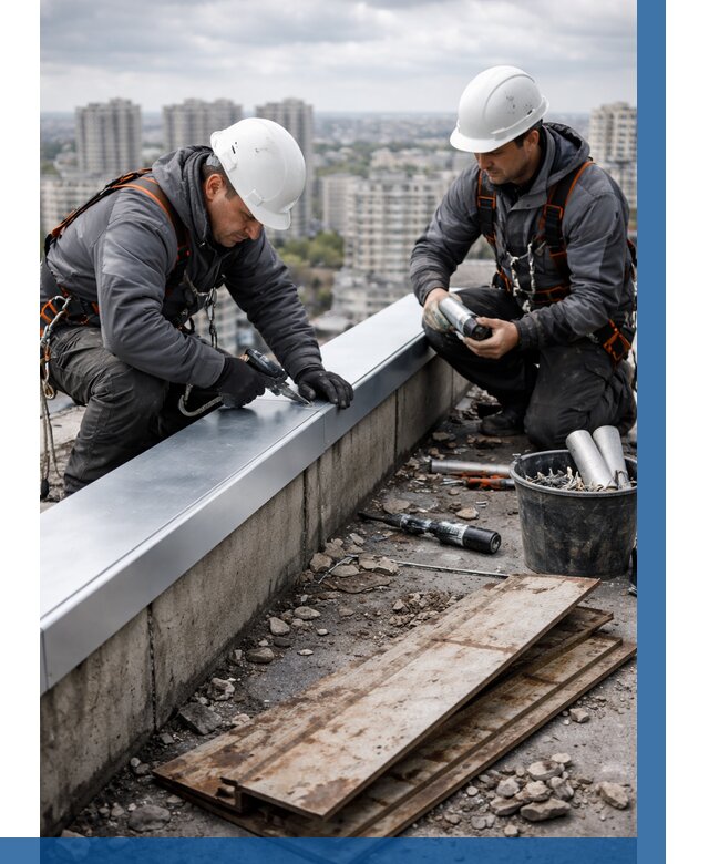 Замена парапетных крышек под ключ в Искитиме от 1223 р. | ВЫСОТНИК-Скм