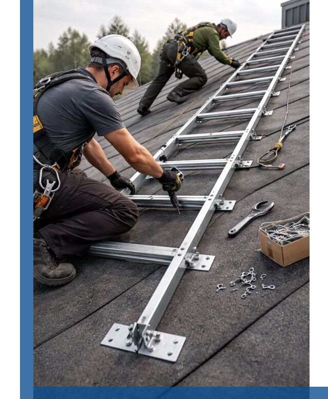 Профессиональный монтаж кровельной лестницы в Искитиме под ключ