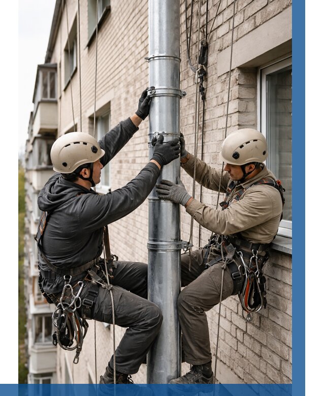 Замена водосточных труб в Искитиме от 6625 р. | ВЫСОТНИК-Скм