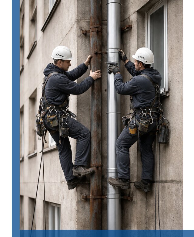 Замена водосточных труб в Искитиме: монтаж и демонтаж под ключ