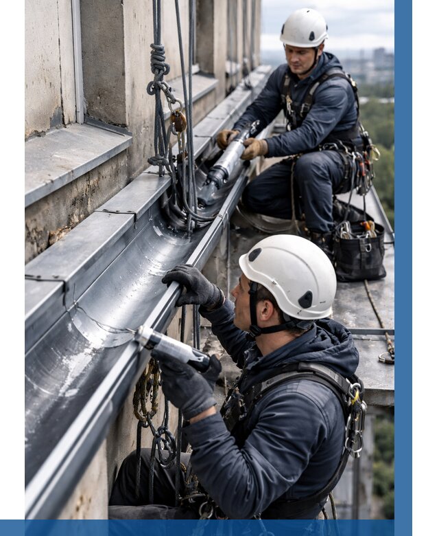 Ремонт водосточных желобов в Искитиме от 6625 р. | ВЫСОТНИК-Скм