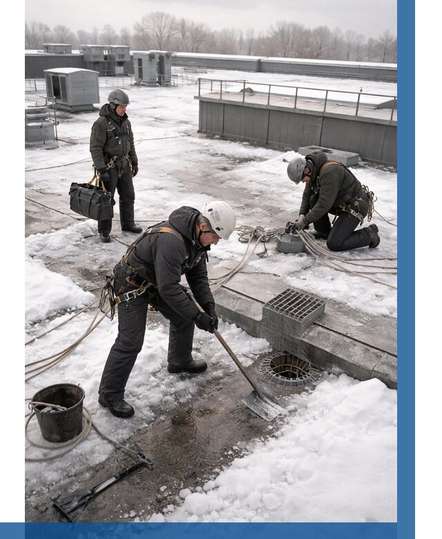 Абонентское обслуживание кровли зимой в Искитиме от 8154 р. | ВЫСОТНИК-Скм