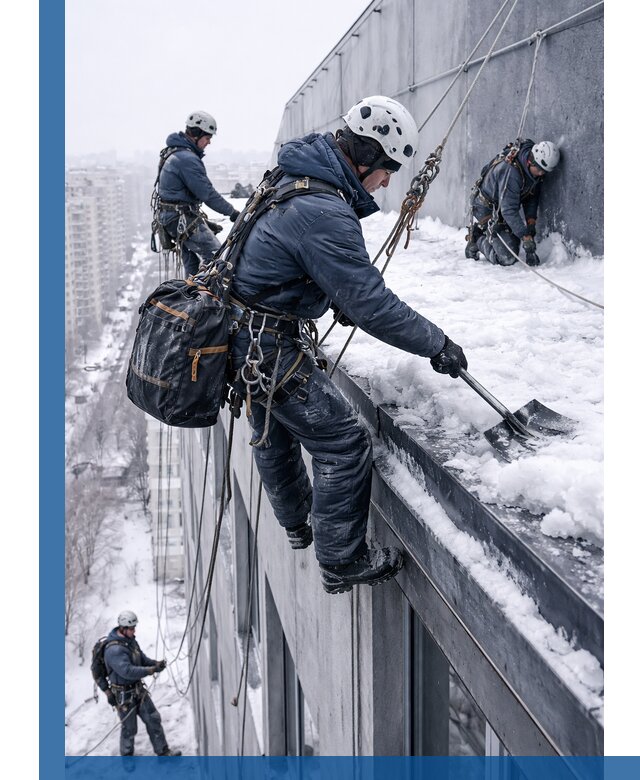 Абонентское обслуживание кровли зимой в Искитиме регулярный уход