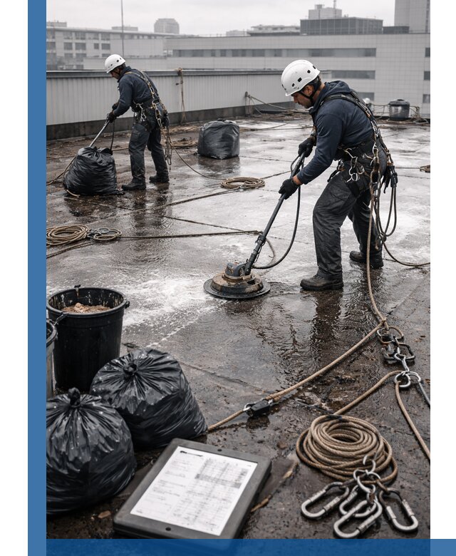 Плановая очистка кровли по графику в Искитиме для безопасности