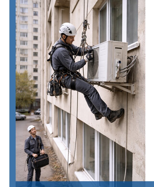 Демонтаж внешнего блока кондиционера в Искитиме профессионально