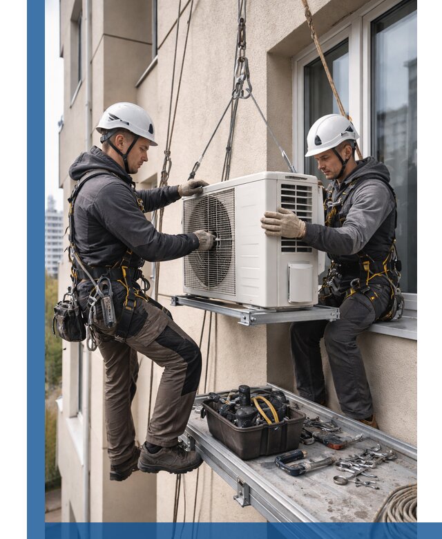 Перенос внешнего блока кондиционера в Искитиме с монтажом и крепежом