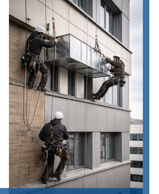 Монтаж воздуховодов на фасаде в Искитиме от 1529 р. | ВЫСОТНИК-Скм