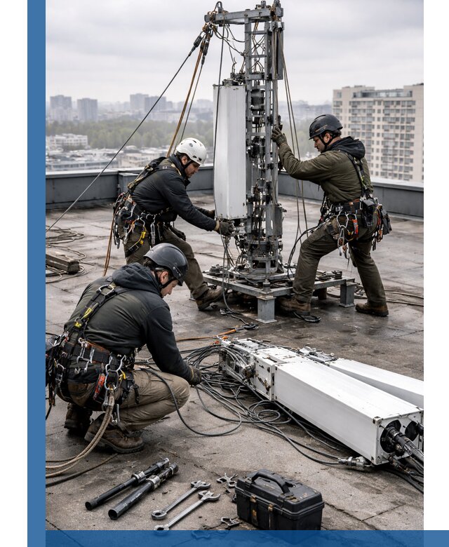 Демонтаж антенн на крыше зданий в Искитиме с гарантией