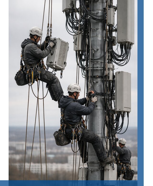 Монтаж оборудования связи на мачте в Искитиме от 7644 р. | ВЫСОТНИК-Скм