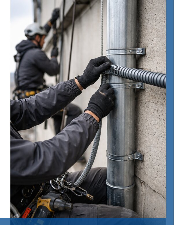 Монтаж гофры для кабеля в Искитиме от 306 р. | ВЫСОТНИК-Скм