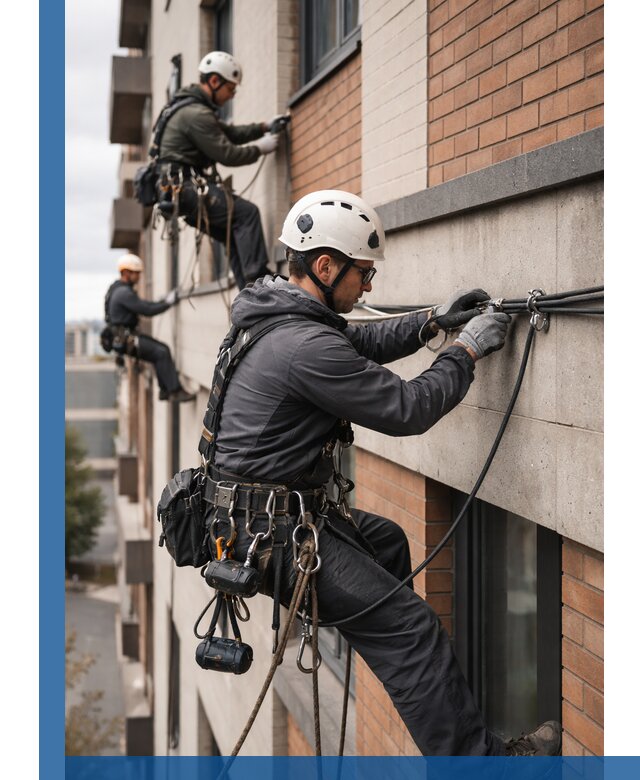 Крепление кабеля на фасаде монтаж и крепеж в Искитиме